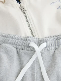 Superdry Grey/White Sweat Top & Joggers Set