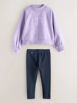 Superdry Lilac and Navy Leggings Set