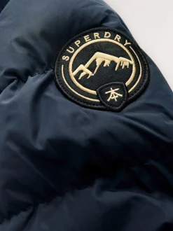 Superdry Navy Belted Puffer Coat