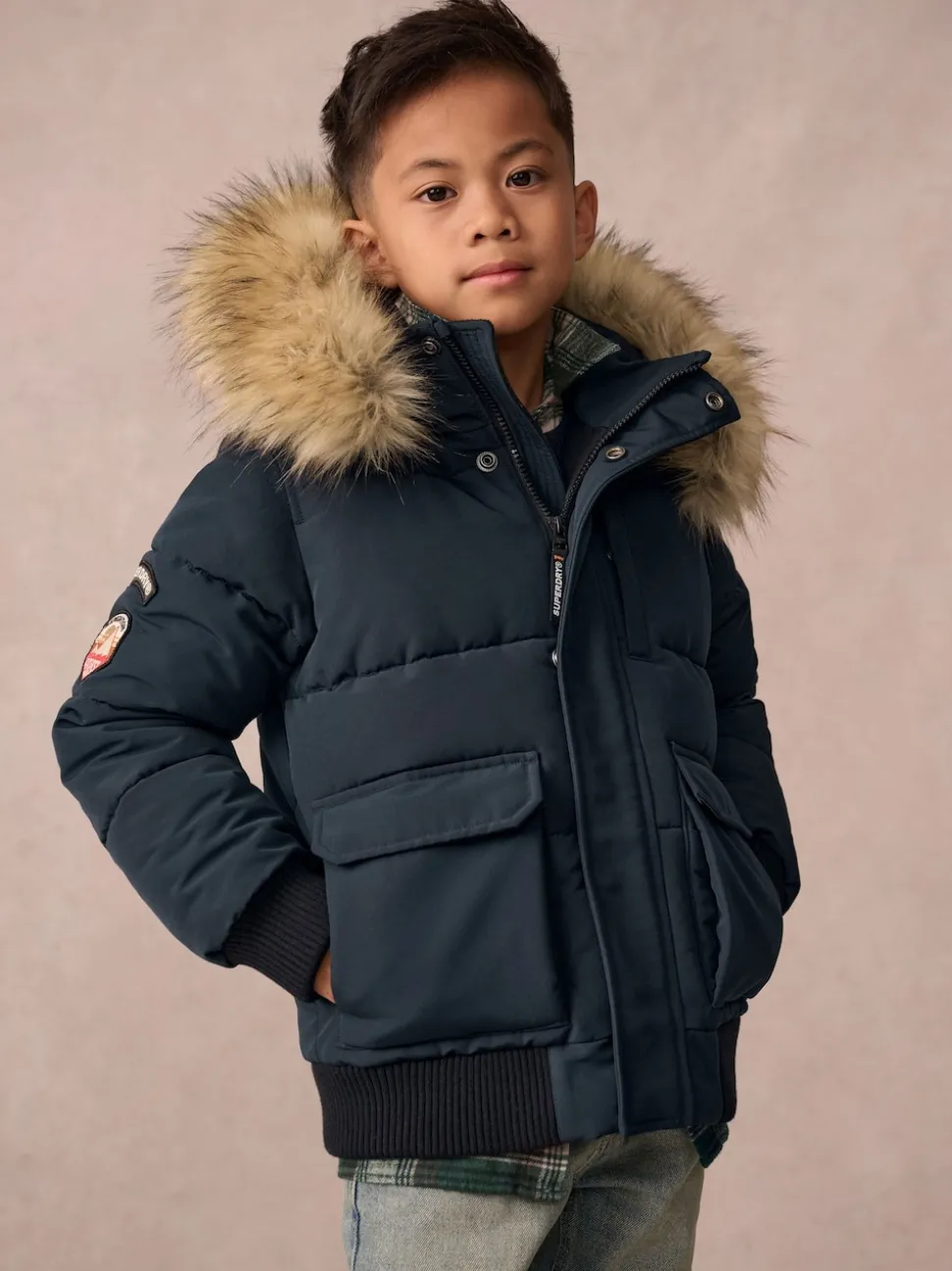 Superdry Navy Everest Bomber Coat