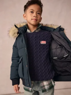 Superdry Navy Everest Bomber Coat
