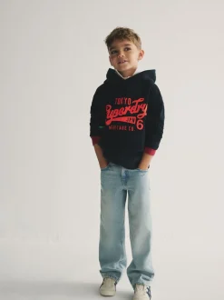 Superdry Navy Logo Hoodie