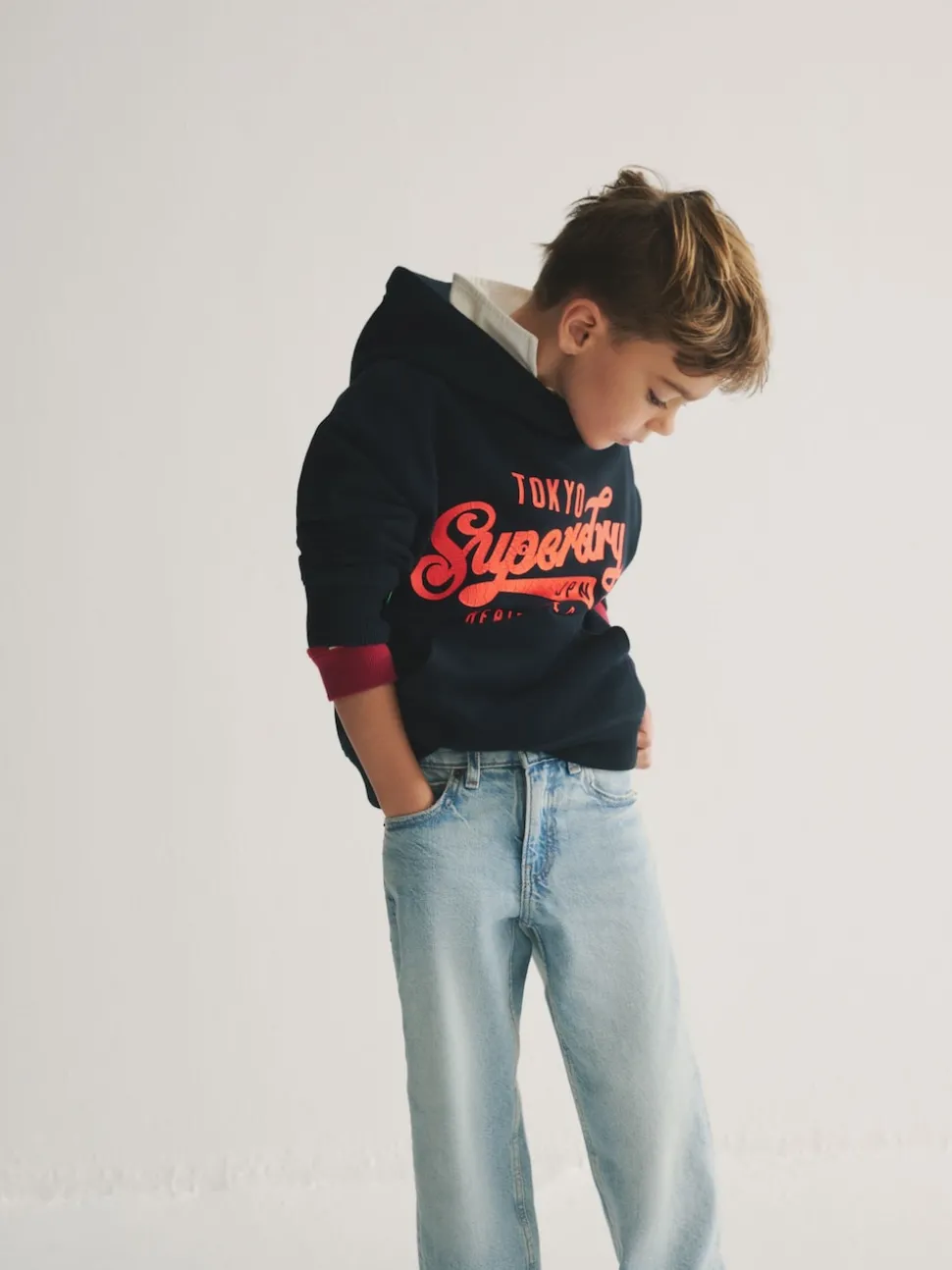 Superdry Navy Logo Hoodie