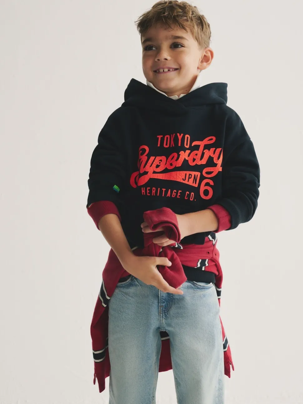Superdry Navy Logo Hoodie