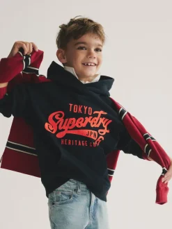 Superdry Navy Logo Hoodie
