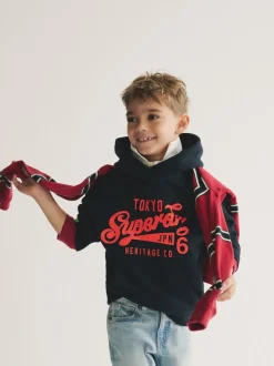 Superdry Navy Logo Hoodie