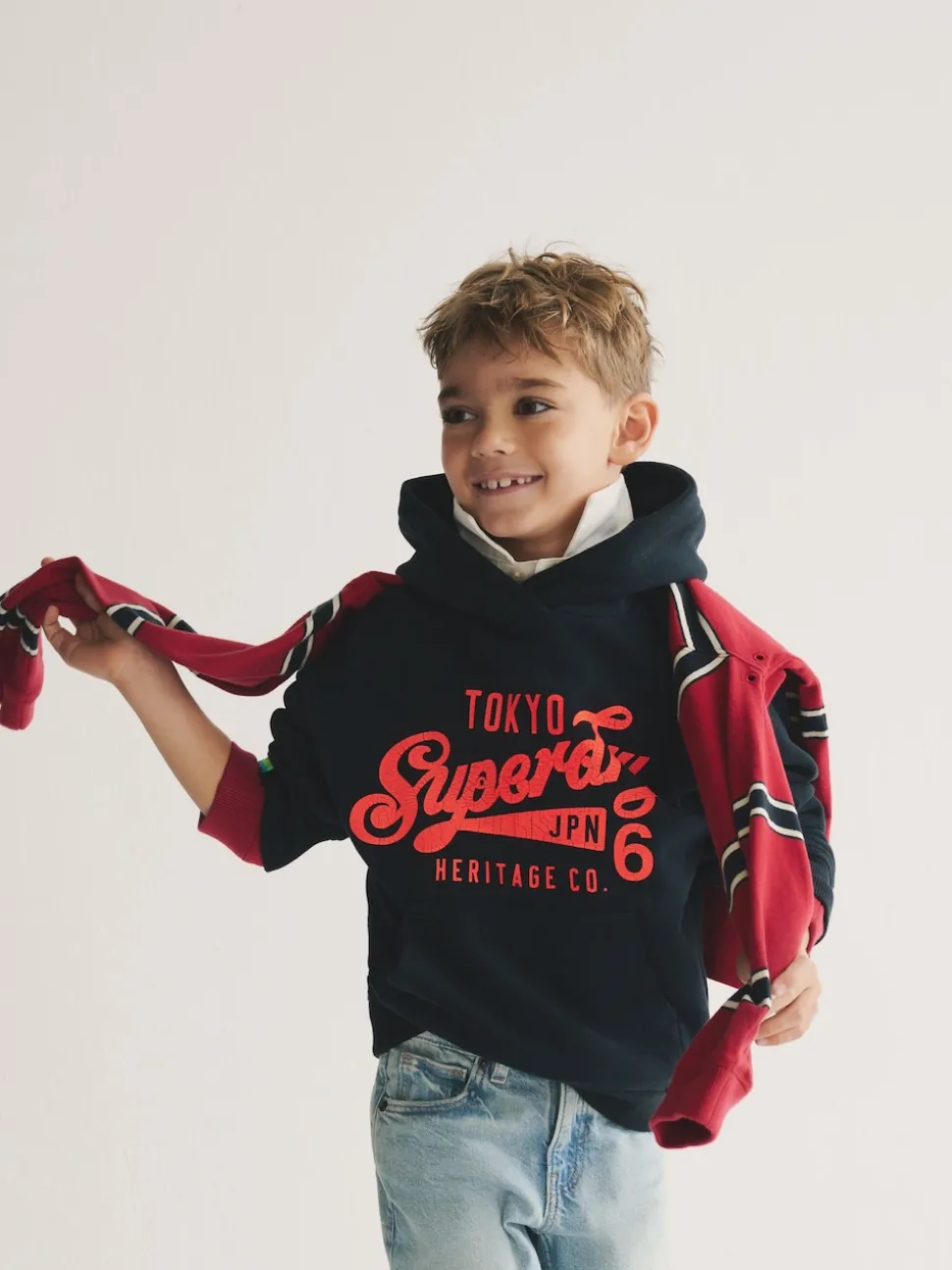 Superdry Navy Logo Hoodie