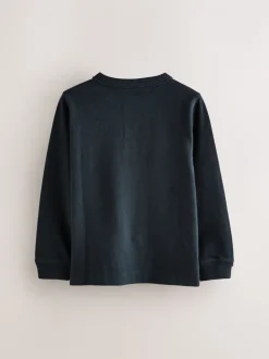 Superdry Navy Long Sleeve Henley T-Shirt