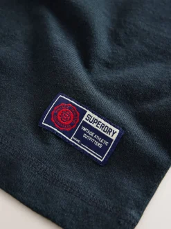 Superdry Navy Long Sleeve Henley T-Shirt