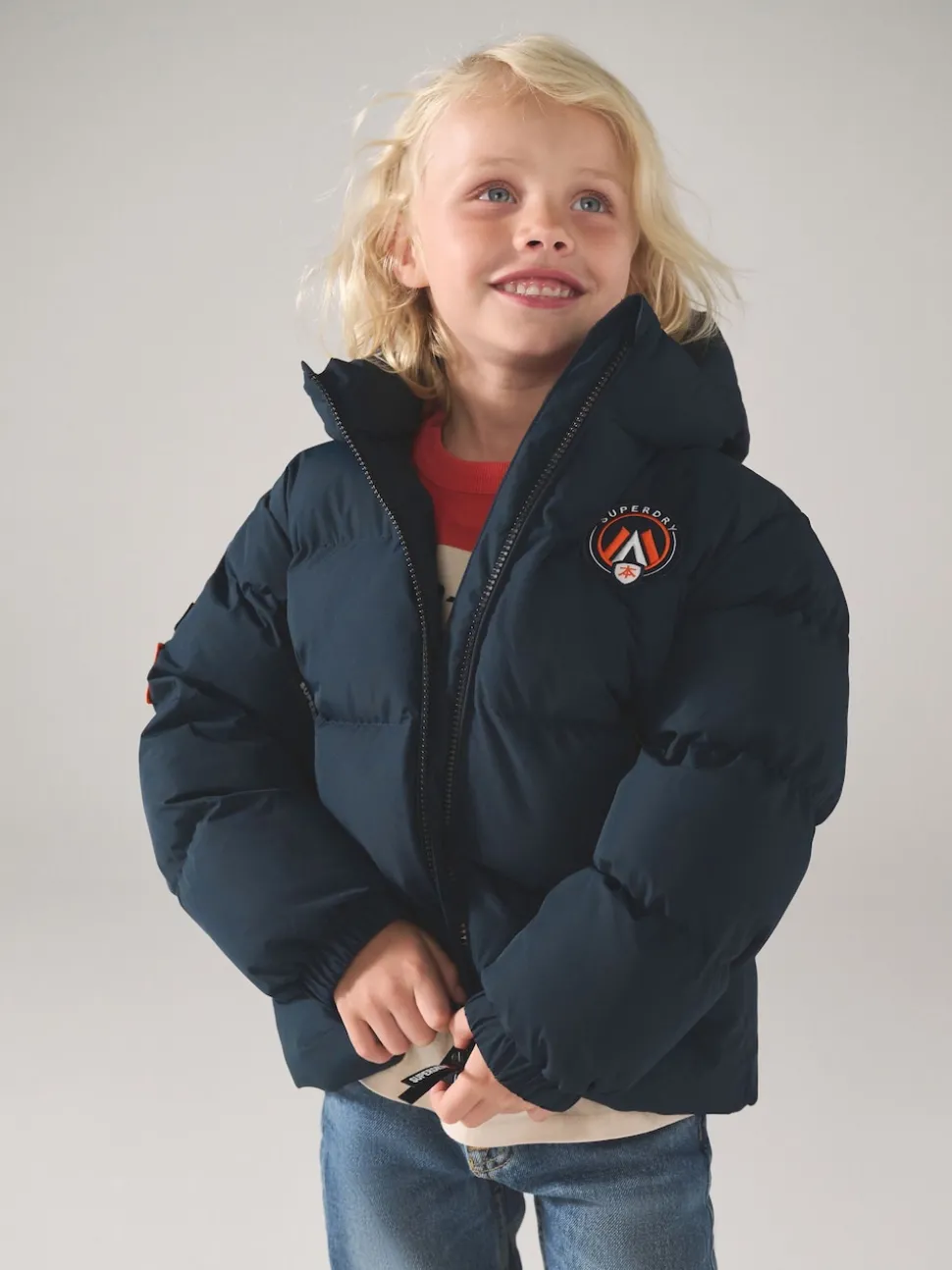 Superdry Navy Sports Puffer Coat