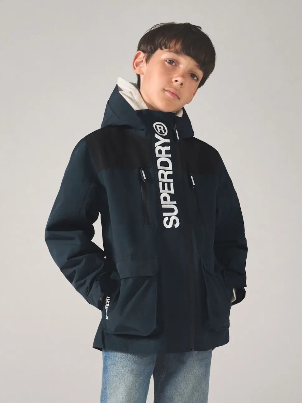 Superdry Navy Waterproof Jacket