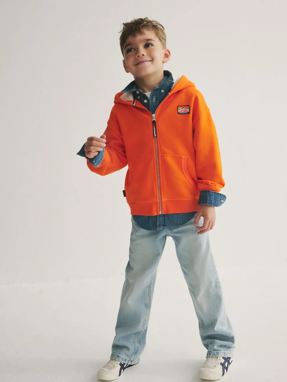 Superdry Orange Zip Through Hoodie