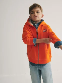 Superdry Orange Zip Through Hoodie