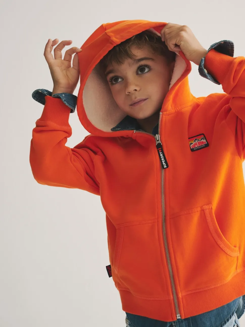 Superdry Orange Zip Through Hoodie
