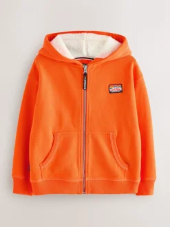 Superdry Orange Zip Through Hoodie