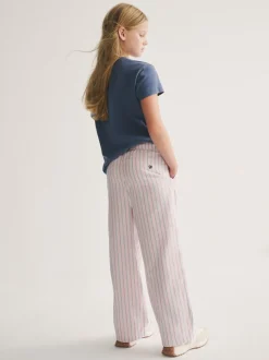 Superdry Pink/Blue T-Shirt and Stripe Trouser Set
