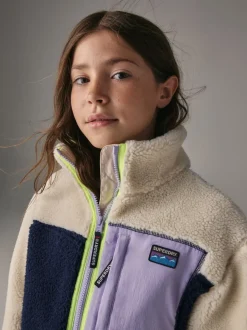 Superdry Purple Borg Zip Through Jacket