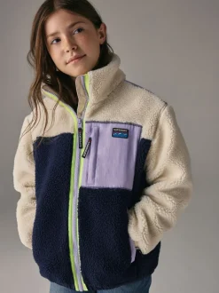 Superdry Purple Borg Zip Through Jacket