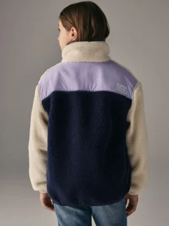 Superdry Purple Borg Zip Through Jacket