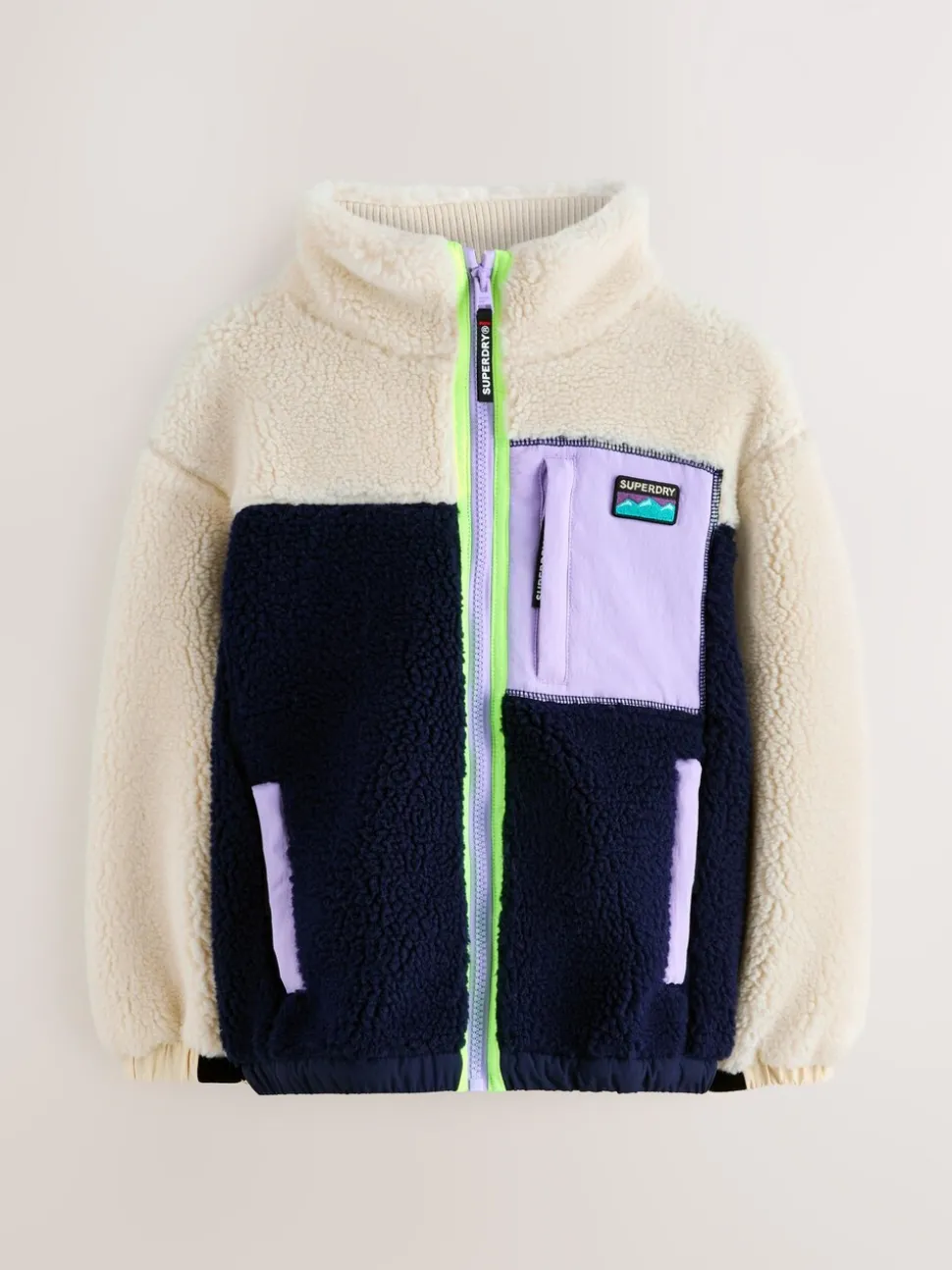 Superdry Purple Borg Zip Through Jacket