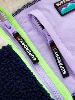 Superdry Purple Borg Zip Through Jacket