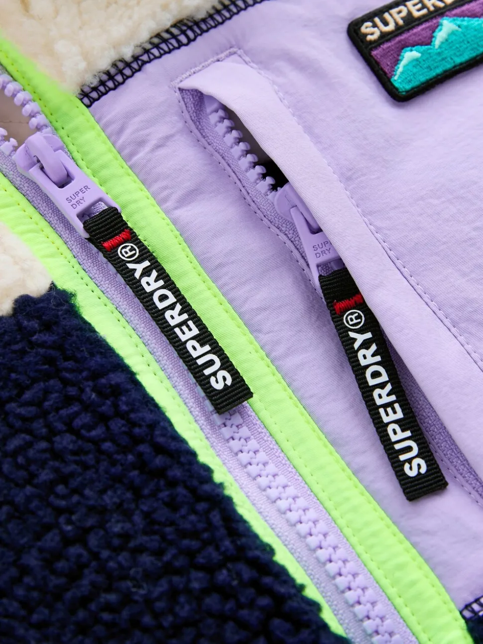 Superdry Purple Borg Zip Through Jacket