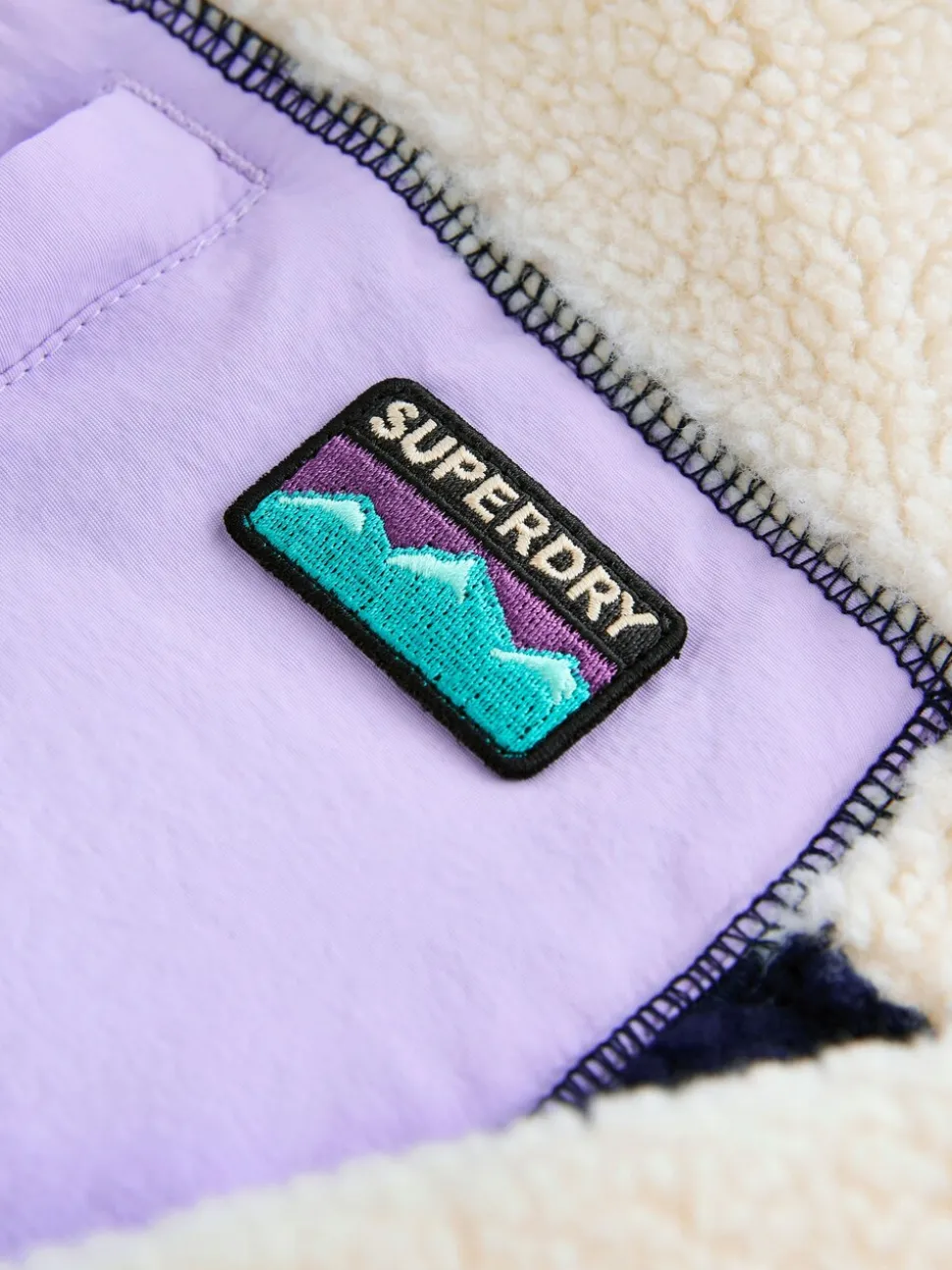 Superdry Purple Borg Zip Through Jacket