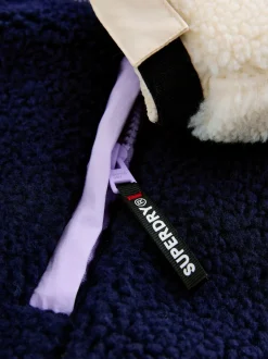 Superdry Purple Borg Zip Through Jacket