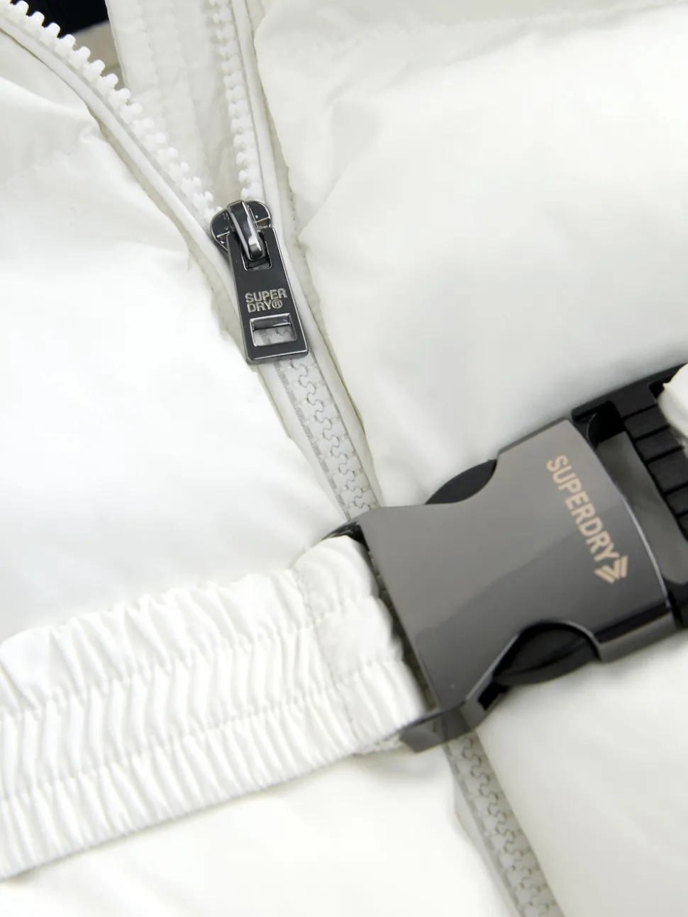 Superdry White Belted Puffer Coat
