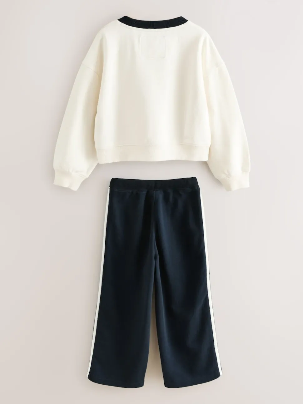 Superdry White Navy Sweat Top & Joggers Set
