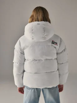Superdry White Sports Puffer Coat