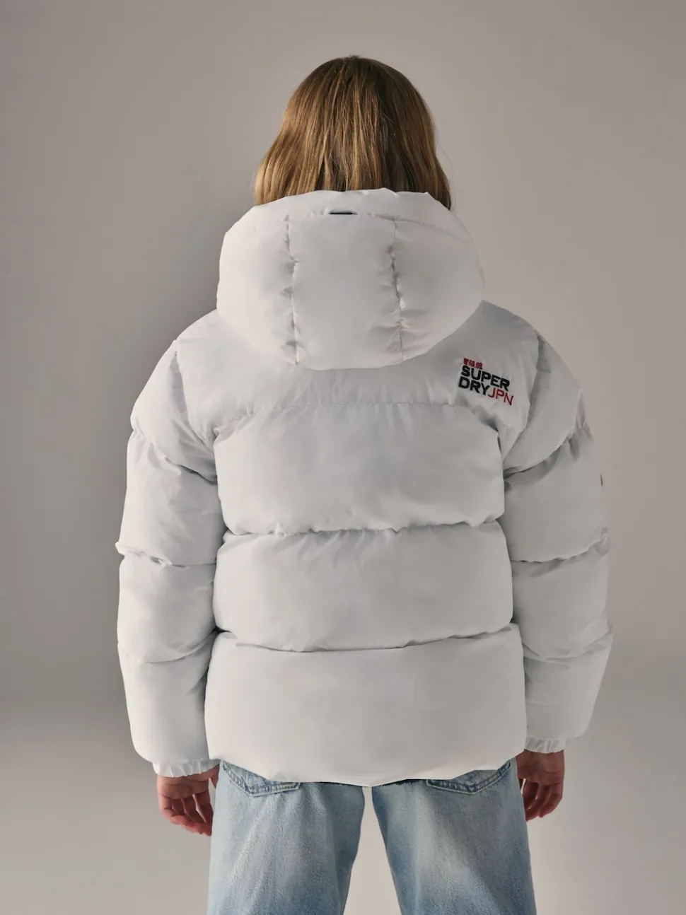 Superdry White Sports Puffer Coat