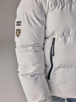 Superdry White Sports Puffer Coat