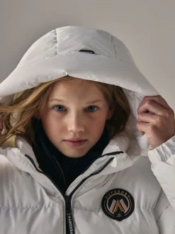 Superdry White Sports Puffer Coat