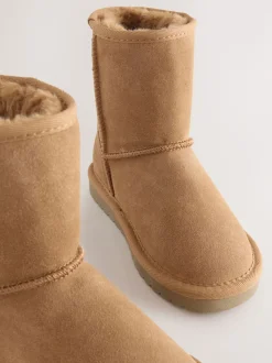 Tan Brown Water Repellent Suede Pull On Boots