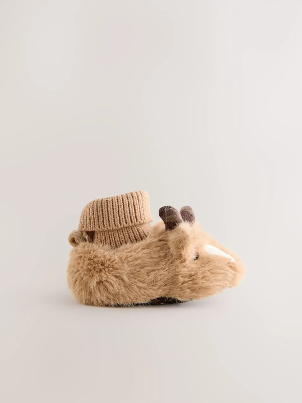 Tan Brown Hamish The Highland Cow Baby Sock Top Boots (0-18mths)