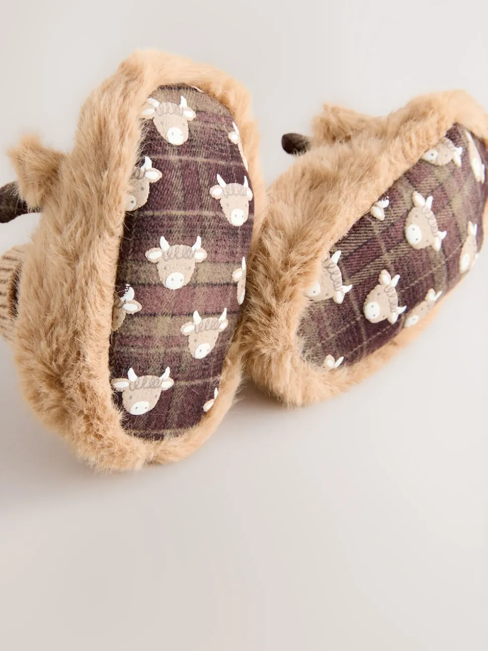 Tan Brown Hamish The Highland Cow Baby Sock Top Boots (0-18mths)