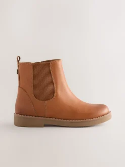 Tan Brown Leather Chelsea Boots