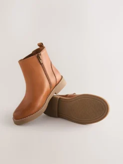 Tan Brown Leather Chelsea Boots