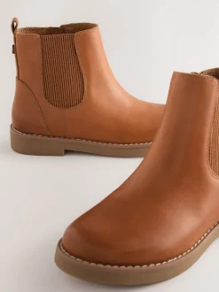 Tan Brown Leather Chelsea Boots