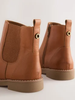 Tan Brown Leather Chelsea Boots