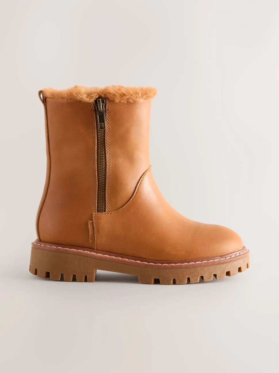 Tan Brown Leather Waterproof Boots