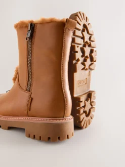 Tan Brown Leather Waterproof Boots