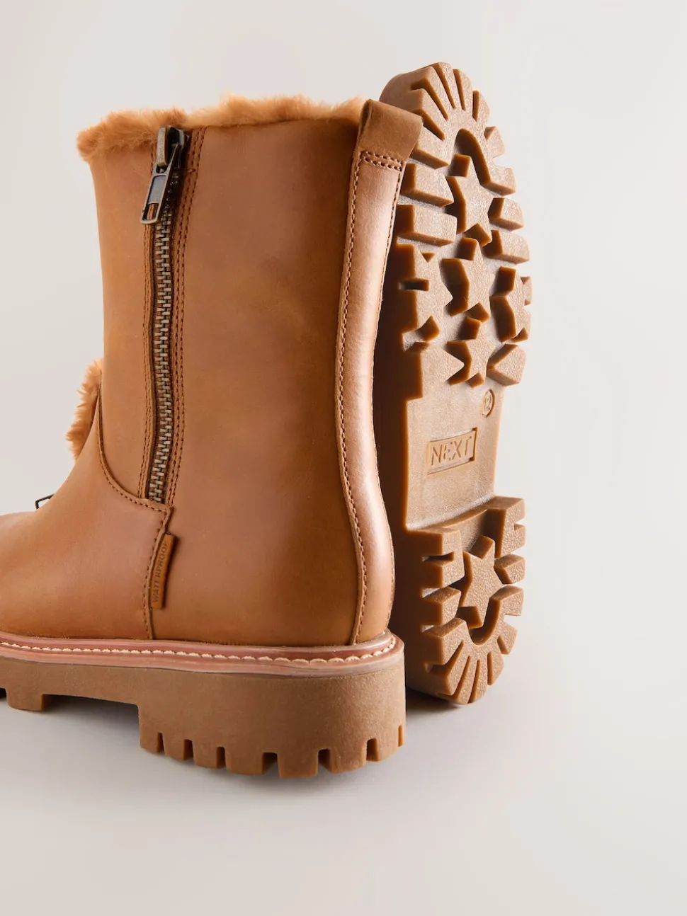 Tan Brown Leather Waterproof Boots