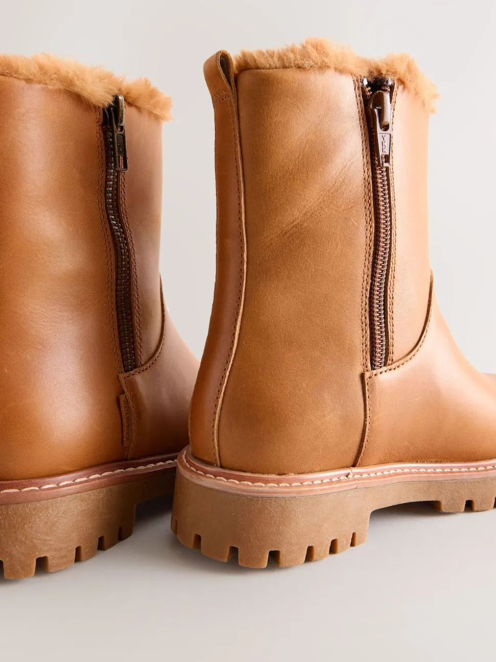 Tan Brown Leather Waterproof Boots