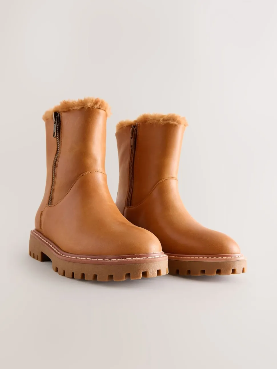 Tan Brown Leather Waterproof Boots