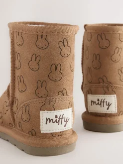 Tan Brown Miffy Tall Suede Pull-On Boots