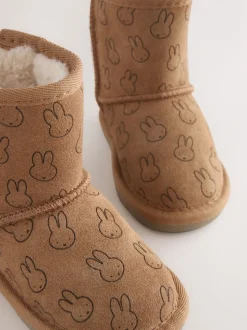 Tan Brown Miffy Tall Suede Pull-On Boots