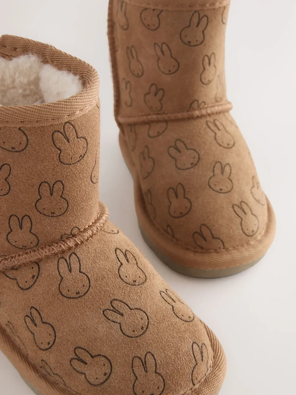 Tan Brown Miffy Tall Suede Pull-On Boots