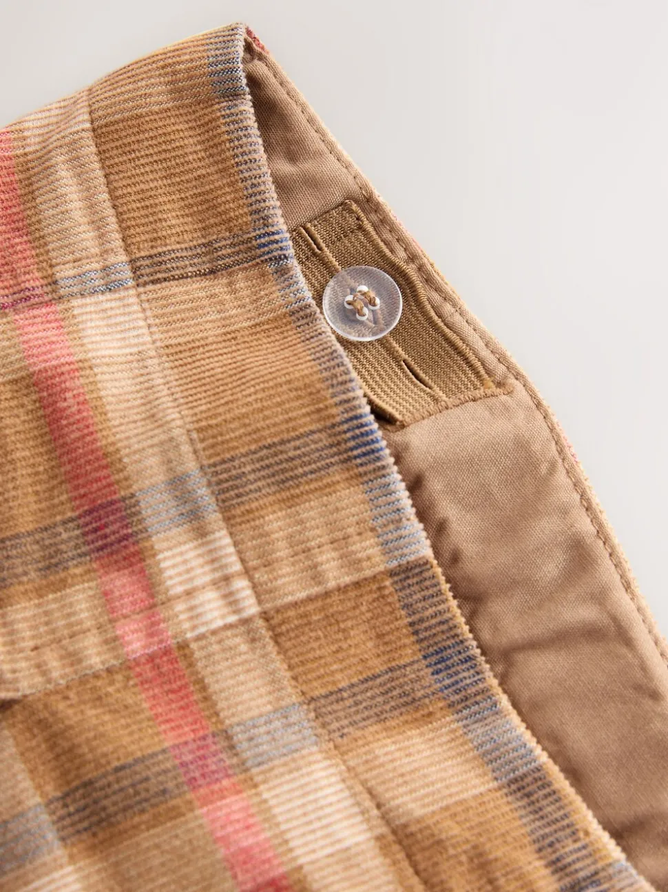 Tan Brown Pleated Check Skirt (3-16yrs)